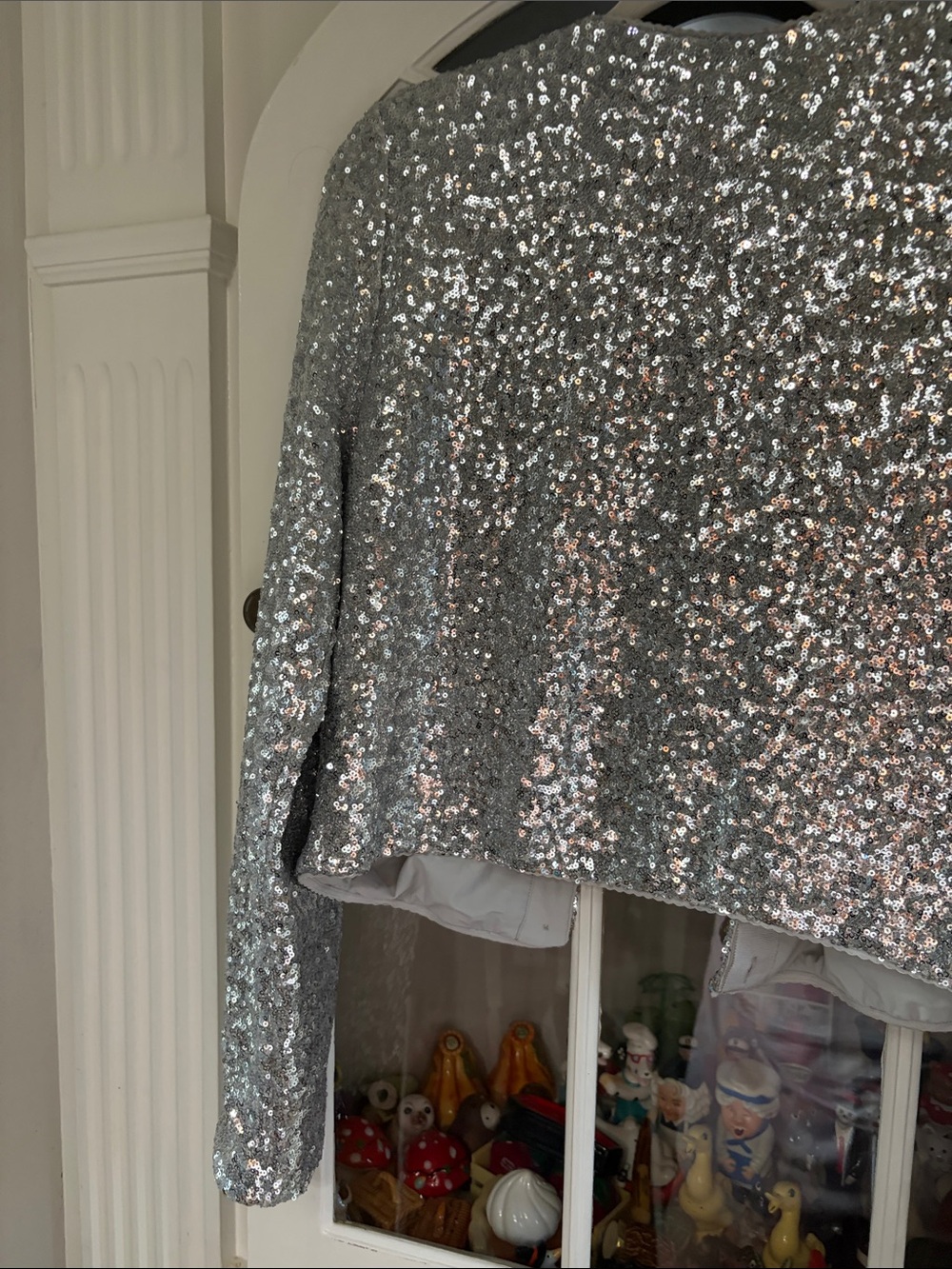 NWT XL Good American Silver Sequin Blazer Jacket - Picture 5 of 6